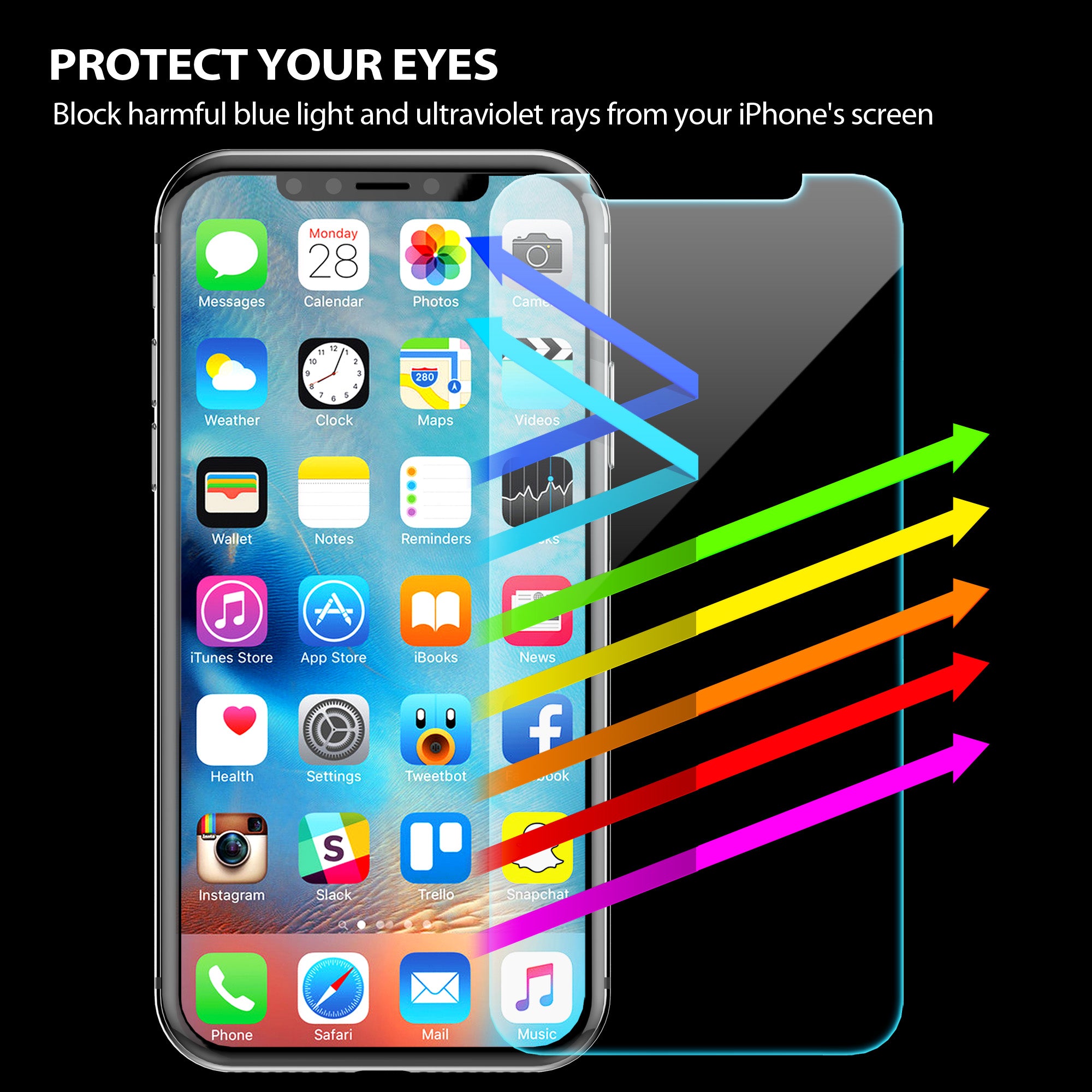 iLuv AIXATBF iPhone X Anti Blue Light Temper Glass