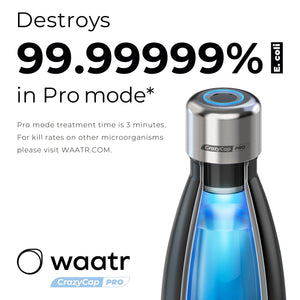Waatr CrazyCap Pro UV Water Purifier Bottle - Miami Blue