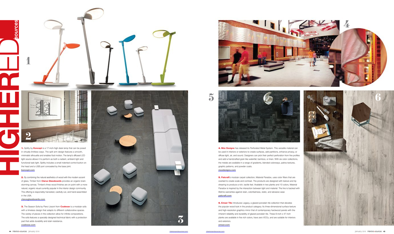 Koncept featured on Interiors and Sources magazine