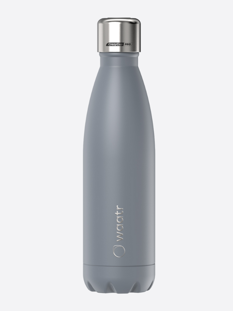 Waatr CrazyCap Pro UV Water Purifier Bottle - Cool Gray
