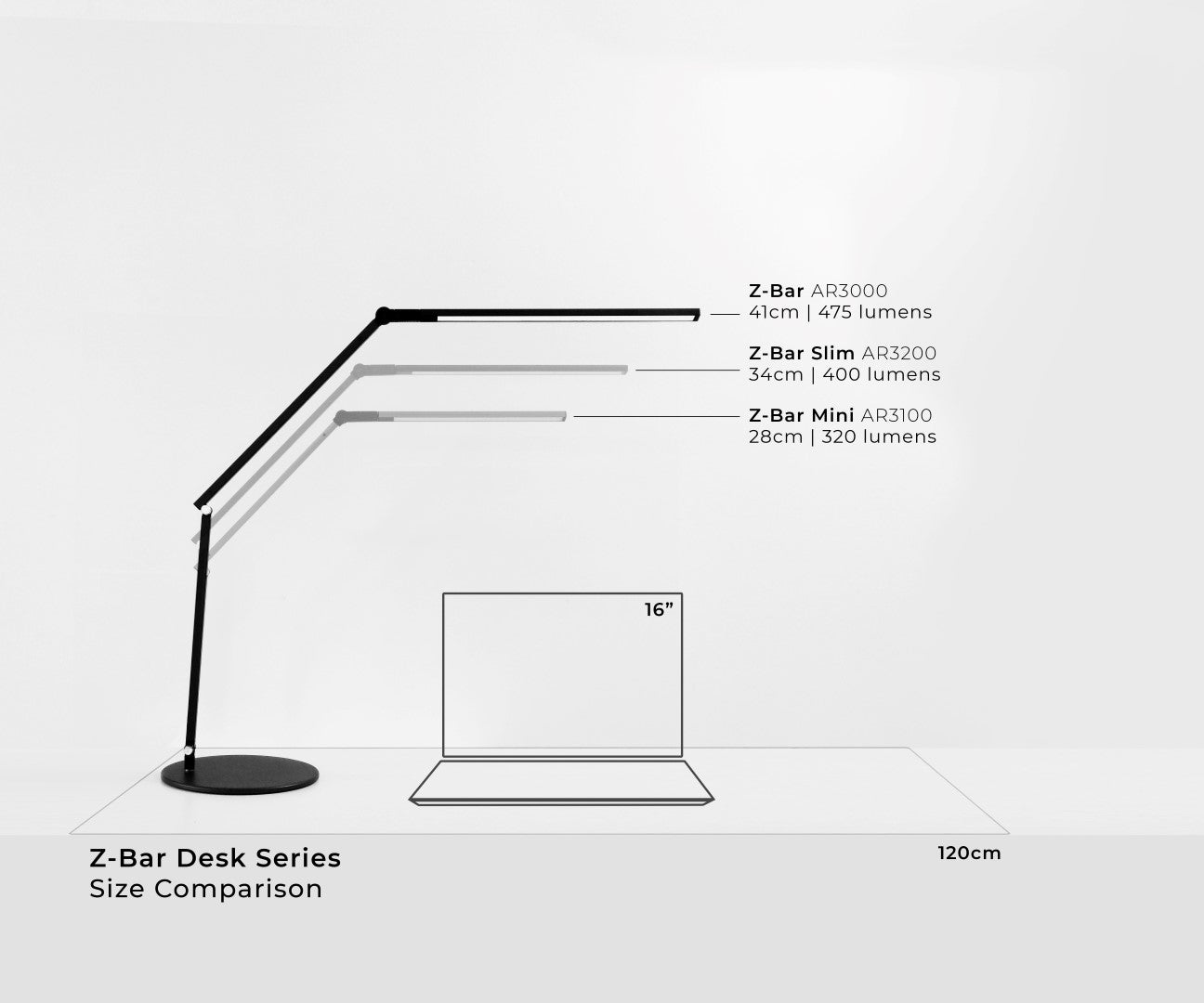 Koncept AR3200 ZBar Slim LED Desk Lamp Reading Task Light Dimmable