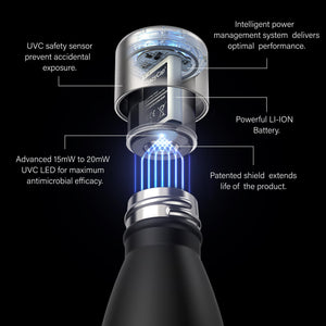 Waatr CrazyCap Pro UV Water Purifier Bottle - Cool Gray